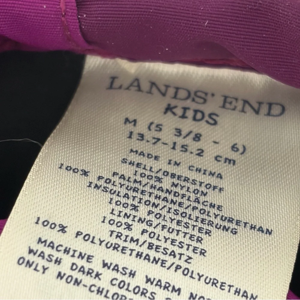 Lands’ End Kids Squall Snow Mittens Girls Raspberry Pink - New - Size 5